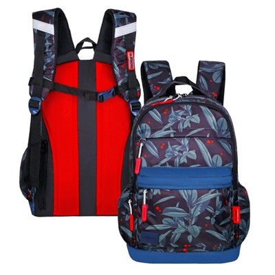 Рюкзак молодёжный 43 х 29 х 18 см, эргономичная спинка, Across 155 синий/красный 155-10