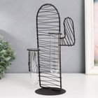 Фигурка с колбами (вазонами) «Кактус. Штрихи», чёрный, 15×9×26 см - Фото 3