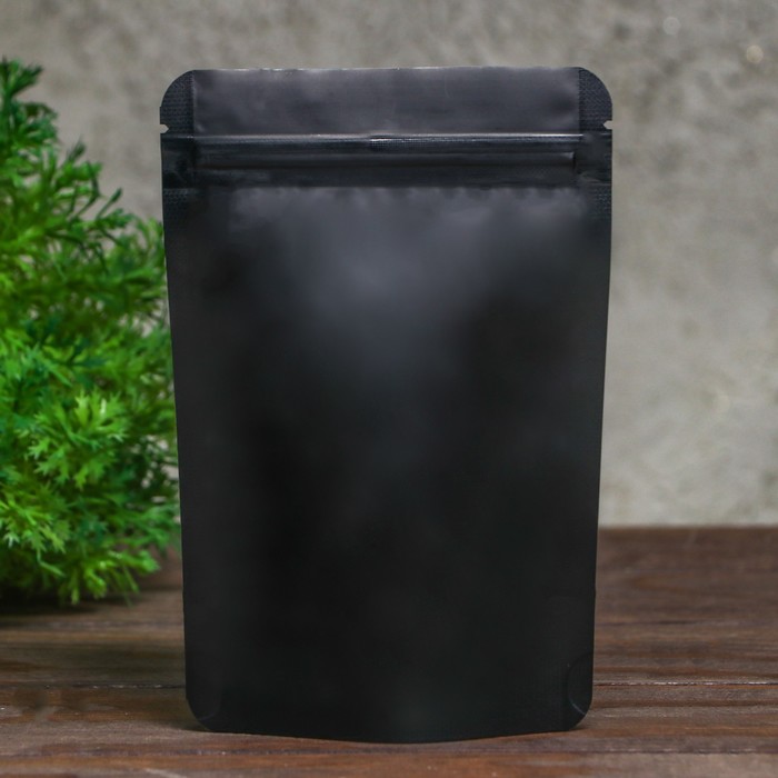 Пакет дой-пак, матовый, черный, 10×15×4 см - Фото 1