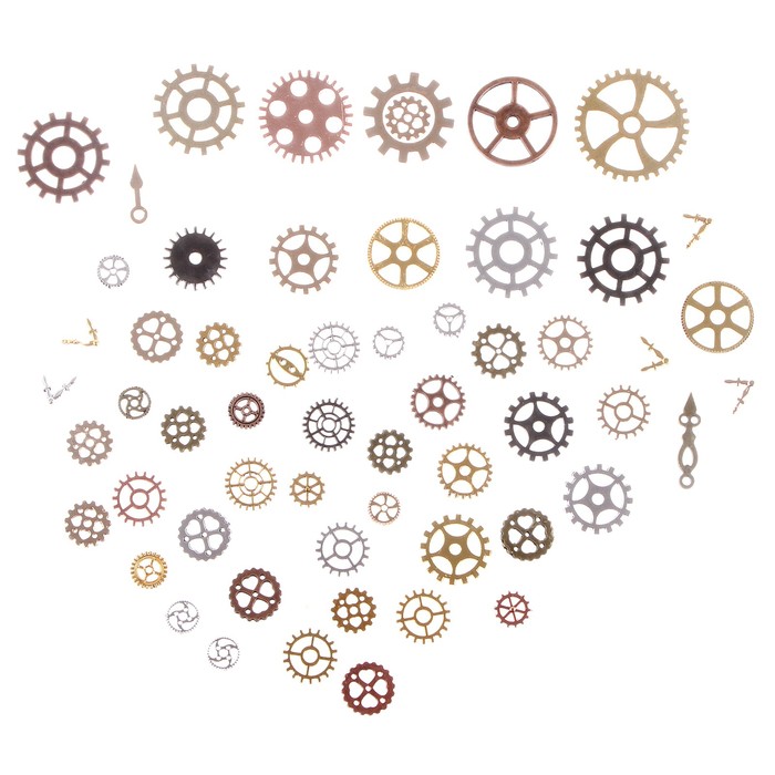 Декор для творчества «Античные шестерни» вес 50 г, размер 1 шт. — 0.5-3 см
