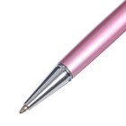Ручка подарочная шариковая в пластиковом футляре поворотная Стразы розовая с серебром - фото 10829424