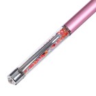 Ручка подарочная шариковая в пластиковом футляре поворотная Стразы розовая с серебром - фото 10829425
