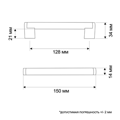 Ручка-скоба CAPPIO RSC013, м/о 128 мм, d=14 мм, цвет сатиновый никель