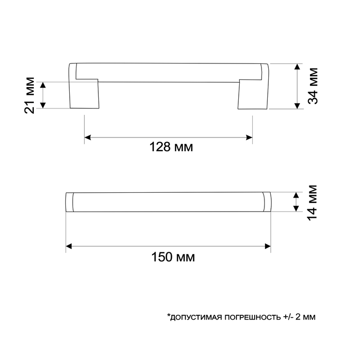 Ручка-скоба CAPPIO RSC013, м/о 128 мм, d=14 мм, цвет черный - фото 18566915
