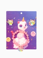 Набор детский «Выбражулька» 2 предмета: клипсы, браслет, фигурка кошечка, розовый - Фото 8