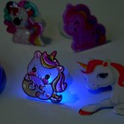 Набор детских колец «Выбражулька» светящийся, трафарет единорог, 3 шт., форма МИКС, цветной - Фото 5