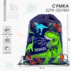 Мешок для обуви «Динозавр» (полиэстер) 41×30 см - Фото 1