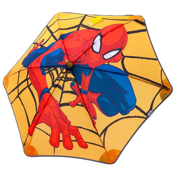 Зонт детский. Человек паук, оранжевый, 6 спиц d=90 см - фото 1906258711