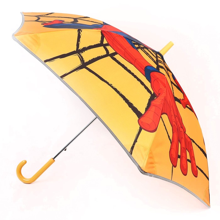 Зонт детский. Человек паук, оранжевый, 6 спиц d=90 см - фото 1906258718