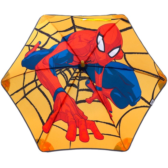 Зонт детский. Человек паук, оранжевый, 6 спиц d=90 см - фото 1906258709