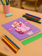 Дневник школьный для 1-4 классов, «Аниме. Школьница», твёрдая обложка 7БЦ, матовая ламинация, выборочный лак, 48 листов - Фото 2