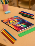 Дневник школьный для 5-11 классов, «Лев. Мозаичный неон», интегральная (гибкая) обложка, матовая ламинация, выборочный лак, 48 листов - Фото 2