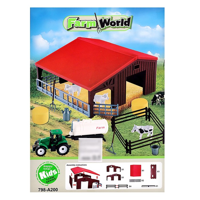 Игровой набор «Ферма», трактор, сарай и животные - фото 1910640842