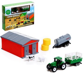 Игровой набор «Ферма», трактор, сарай и животные, МИКС