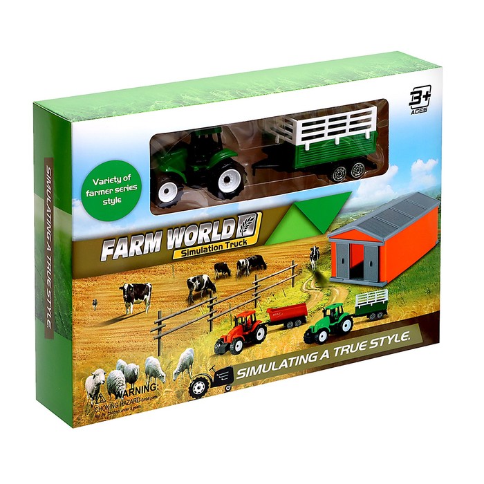 Игровой набор «Ферма», трактор, сарай и животные, МИКС - фото 1906258827
