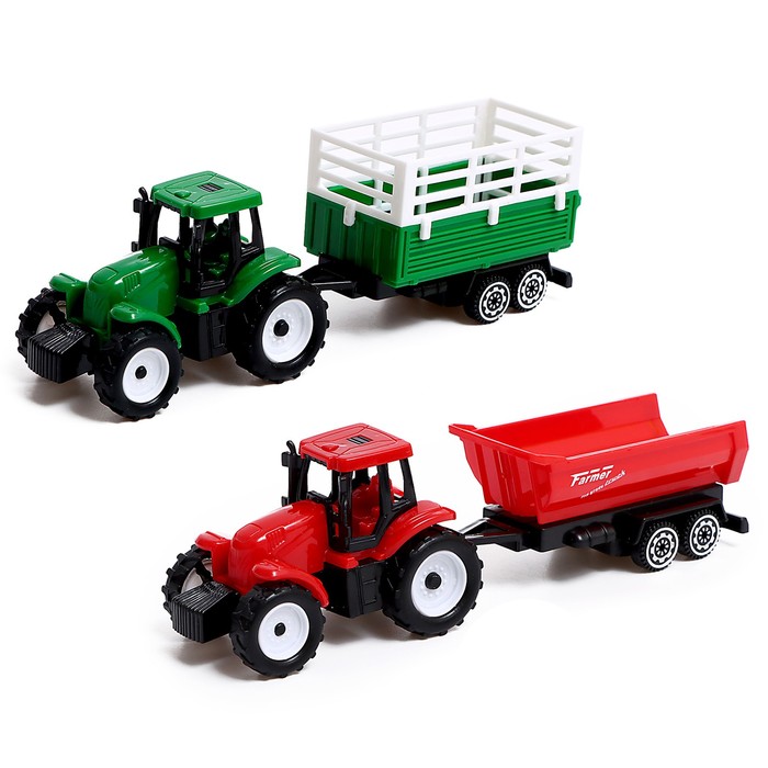 Игровой набор «Ферма», 2 трактора и животные - фото 1911928475