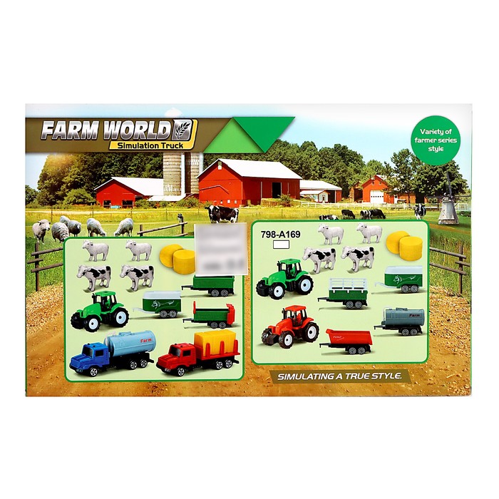 Игровой набор «Ферма», 2 трактора и животные - фото 1911928486