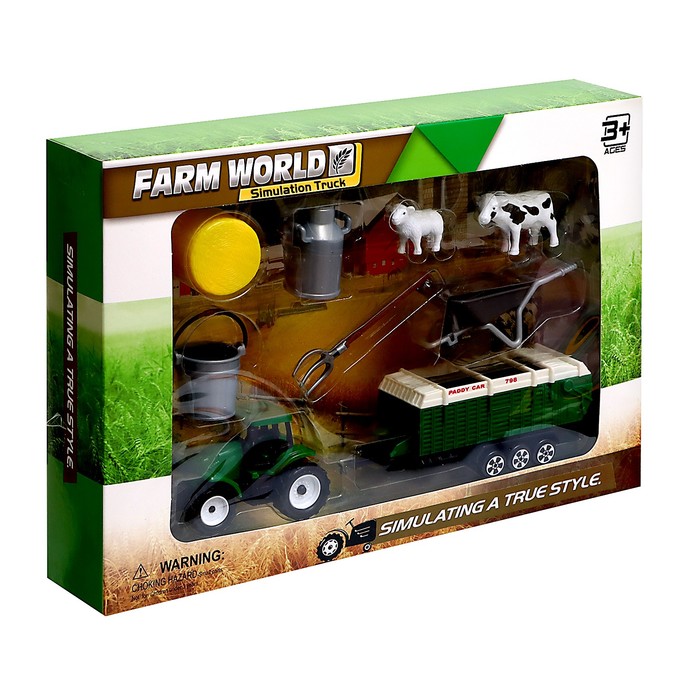 Игровой набор «Ферма», трактор и животные, МИКС - фото 1911928498