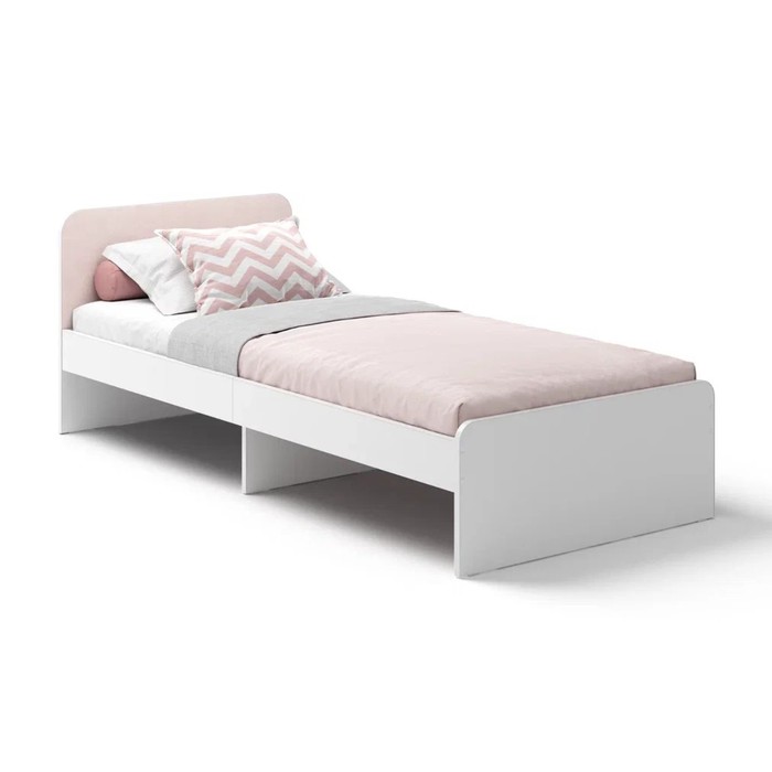 Кровать «Хедвиг», ортопедическое основавние, 200х90 см, цвет розовый велюр