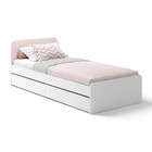 Кровать «Хедвиг», ортопедическое основавние, ящики, 200х90 см, цвет розовый велюр - фото 2189987