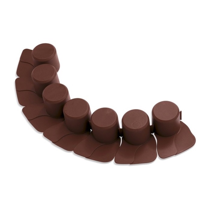 Ограждение декоративное для клумбы, 60×405 см, 8 секций, пластик, коричневое, Palisade