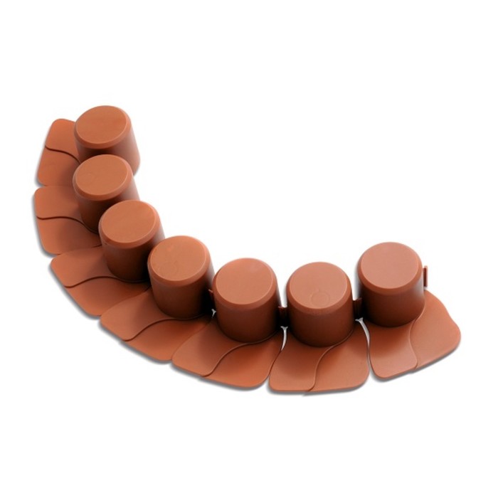 Ограждение декоративное для клумбы, 60×405 см, 8 секций, пластик, терракот, Palisade