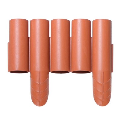 Ограждение декоративное для клумбы, 25 × 235 см, 10 секций, пластик, терракот, Palisade