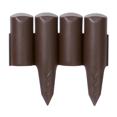 Ограждение декоративное для клумбы, 22 × 250 см, 10 секций, пластик, коричневое, Palisade