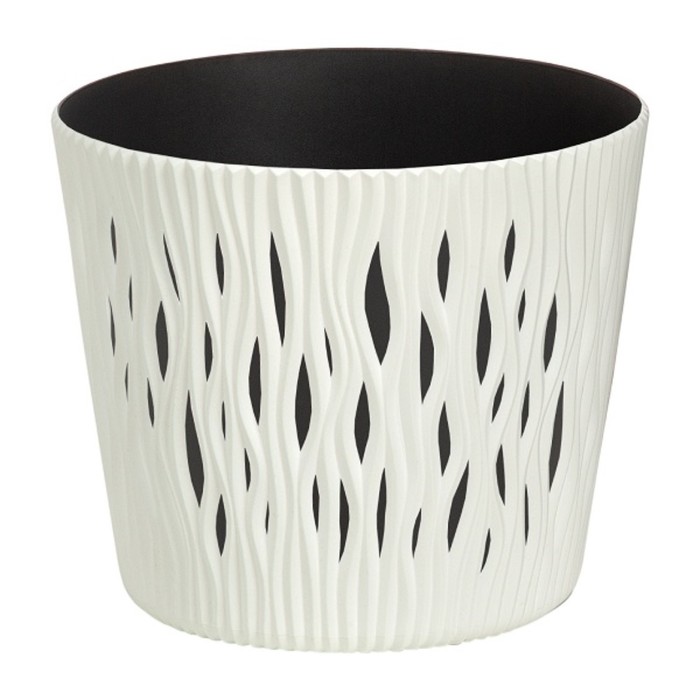 Кашпо для цветов SANDY Bowl, 19 × 17 × 1,5 см, белое - Фото 1