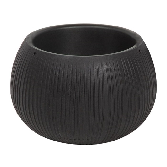 Кашпо для цветов Beton Bowl, 29 × 19,5 × 2 см, чёрное