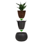 Кашпо для цветов Beton Bowl, 29 × 19,5 × 2 см, чёрное 9627328 - фото 319845971