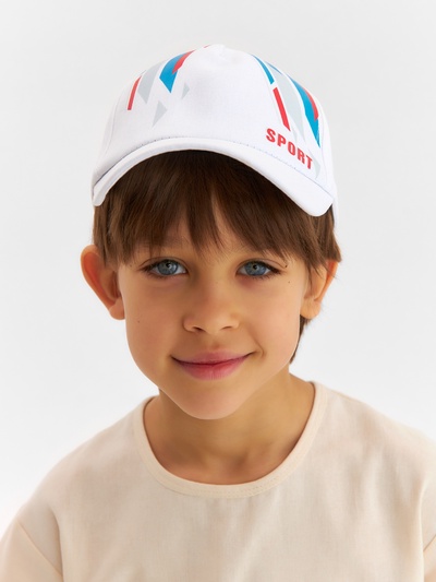 Кепка для мальчика Sport, белая, размер 52-54