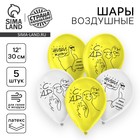 Воздушные шары латексные 12" «Гусь. С ДР», 5 шт. - Фото 1