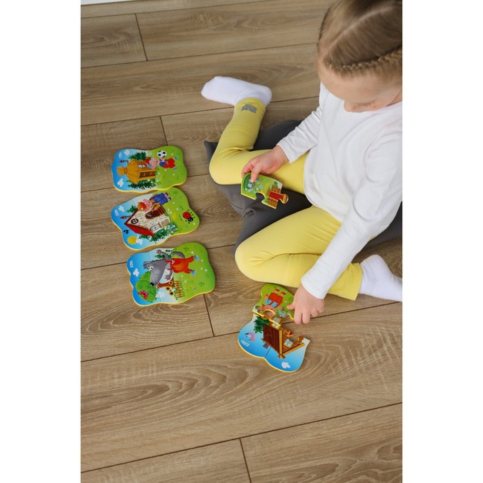 Развивающий мягкий пазл «Три поросенка», 4 пазла, 16 элементов 62381