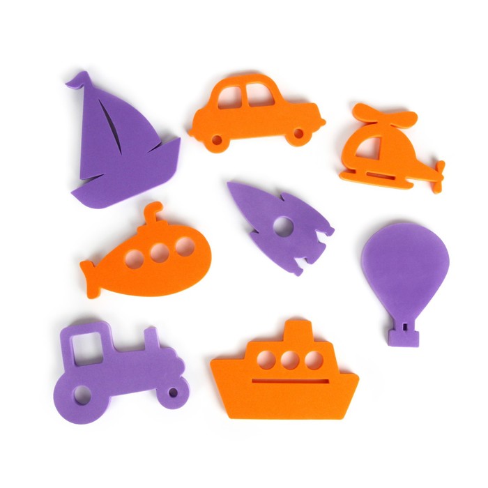 Развивающий набор стикеров для игры в ванне «Транспорт», 8 элементов 62389