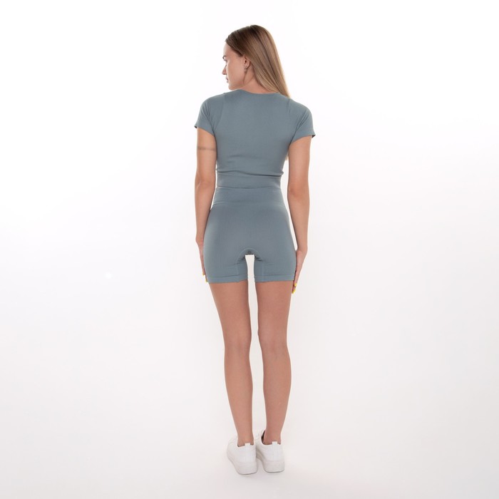 Комплект женский (топ, шорты), цвет тёмно-бирюзовый, ONE SIZE (42-46) 62392