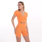 Комплект женский (топ, шорты), цвет оранжевый, ONE SIZE (42-46) - Фото 3