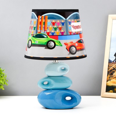 Настольная лампа с абажуром RISALUX «Тачки», Е14, 15 Вт, 25×25×38 см