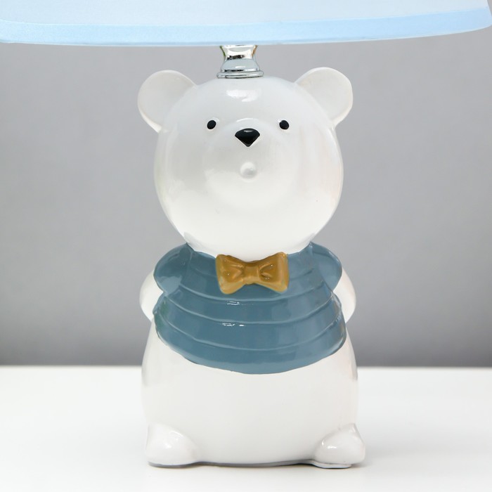 Настольная лампа "Мишка" Е14 40Вт бело-голубой 20х20х32 см RISALUX - фото 1907706949