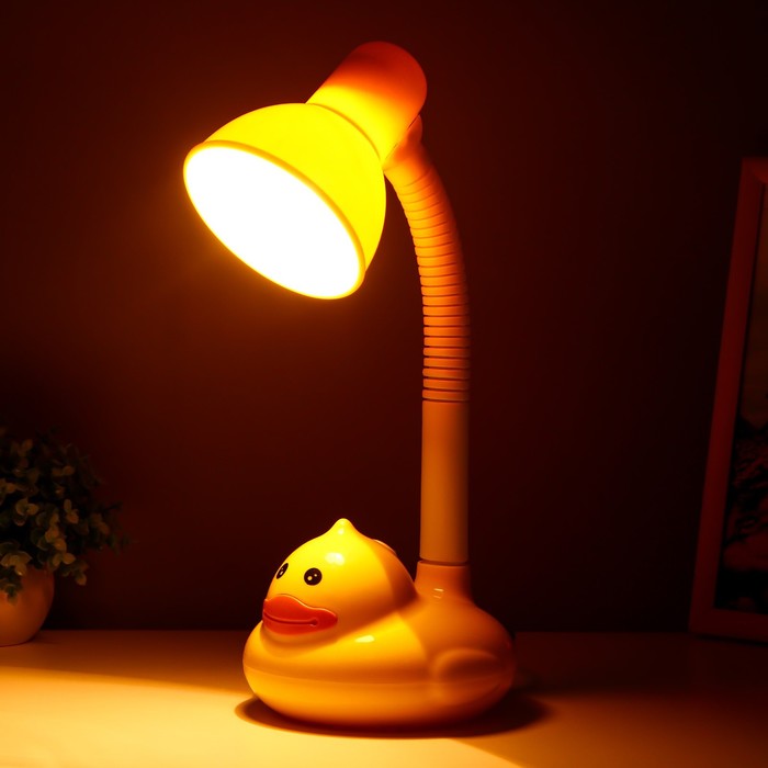 Настольная лампа "Утёнок" Е27 15Вт жёлтый 16х15х37 см RISALUX - фото 1907706955