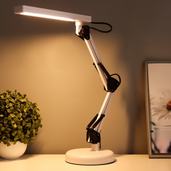 Настольная лампа "Сигма" LED 5Вт 3000-6000К струбцина белый 22,5х4х55см RISALUX - фото 1910641594