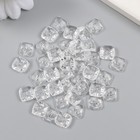 Пуговицы пластик для творчества 2 прокола "Ромб. Кристалл" прозрачная набор 40 шт 1х1 см - фото 22174370