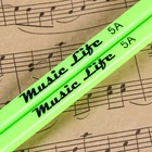Барабанные палочки Music Life, 5A, нейлон, зеленые - Фото 2