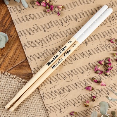 Барабанные палочки Music Life, 7 А, клен, белые