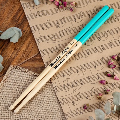 Барабанные палочки Music Life, 7 А, клен, зеленые