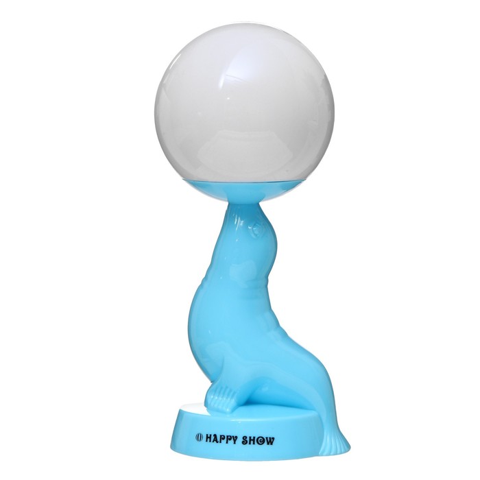 Настольная лампа "Морской котик" LED 3Вт 3АА 3000К голубой 10х11х26 см RISALUX - фото 1890070808