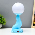 Настольная лампа "Морской котик" LED 3Вт 3АА 3000К голубой 10х11х26 см RISALUX - Фото 8
