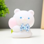 Фигурка световая RISALUX «Мишка», LED-ночник, от батареек, бело-розовый, 8.3×9 см - фото 22174727
