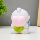 Фигурка световая RISALUX «Мишка», LED-ночник, от батареек, бело-розовый, 8.3×9 см - фото 22174728