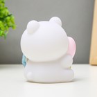 Фигурка световая RISALUX «Мишка», LED-ночник, от батареек, бело-розовый, 8.3×9 см - фото 22174729